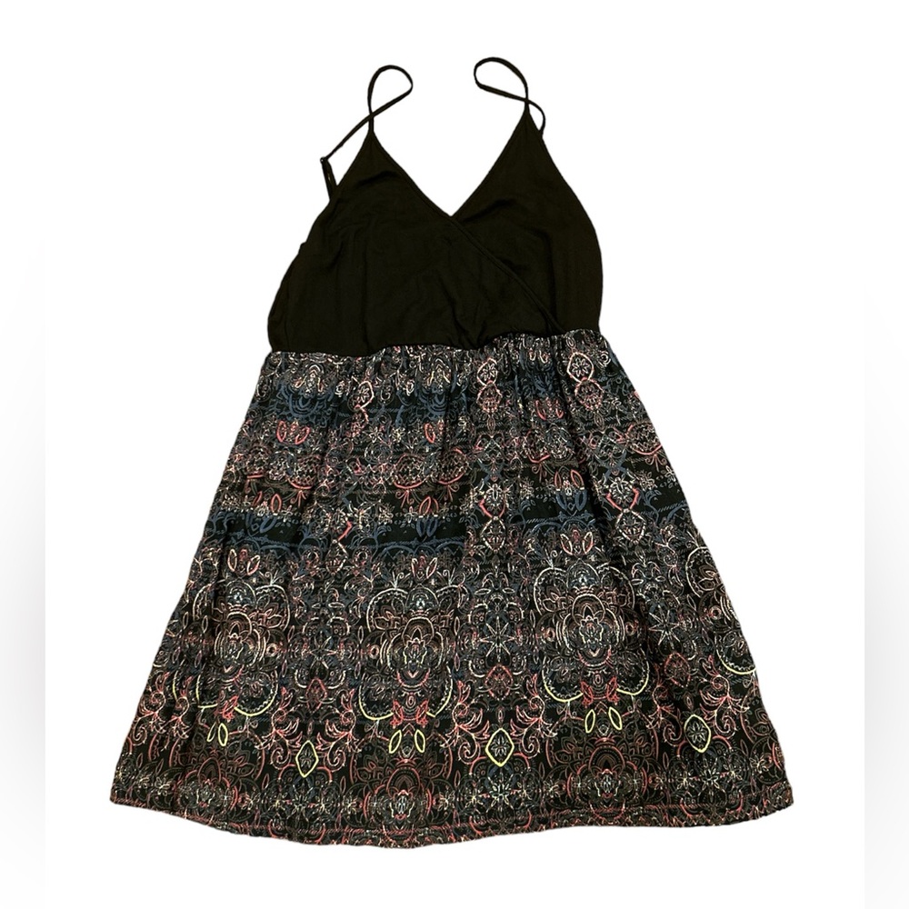 Roxy Summer Dress Black Mini Strap Size Medium M Med